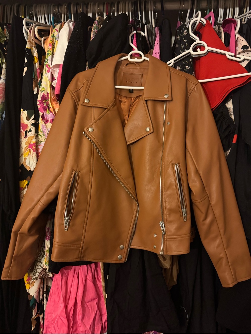 Blank NYC Camel Faux Leather Jacket